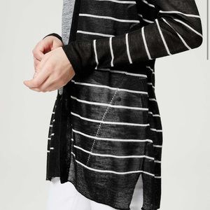 Striped Sheer Open Cardigan